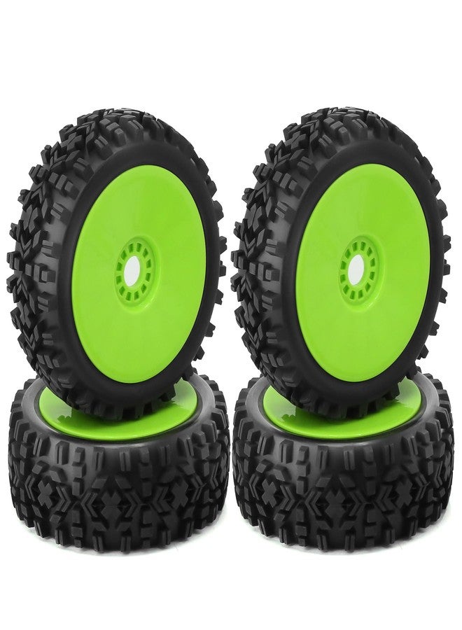 Chanjorlin 1/8 Buggy Tires OD 118mm and Wheels 17mm Hex Rubber RC Off Road Tyres for 1:8 Scale Buggy Truck Car HSP Kyosho MP10 VRX HPI Hobao ARRMA Typhon 6S 3S Talion Traxxas Losi 8ight 4PCS (Green) - Image 1